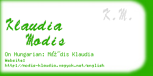 klaudia modis business card